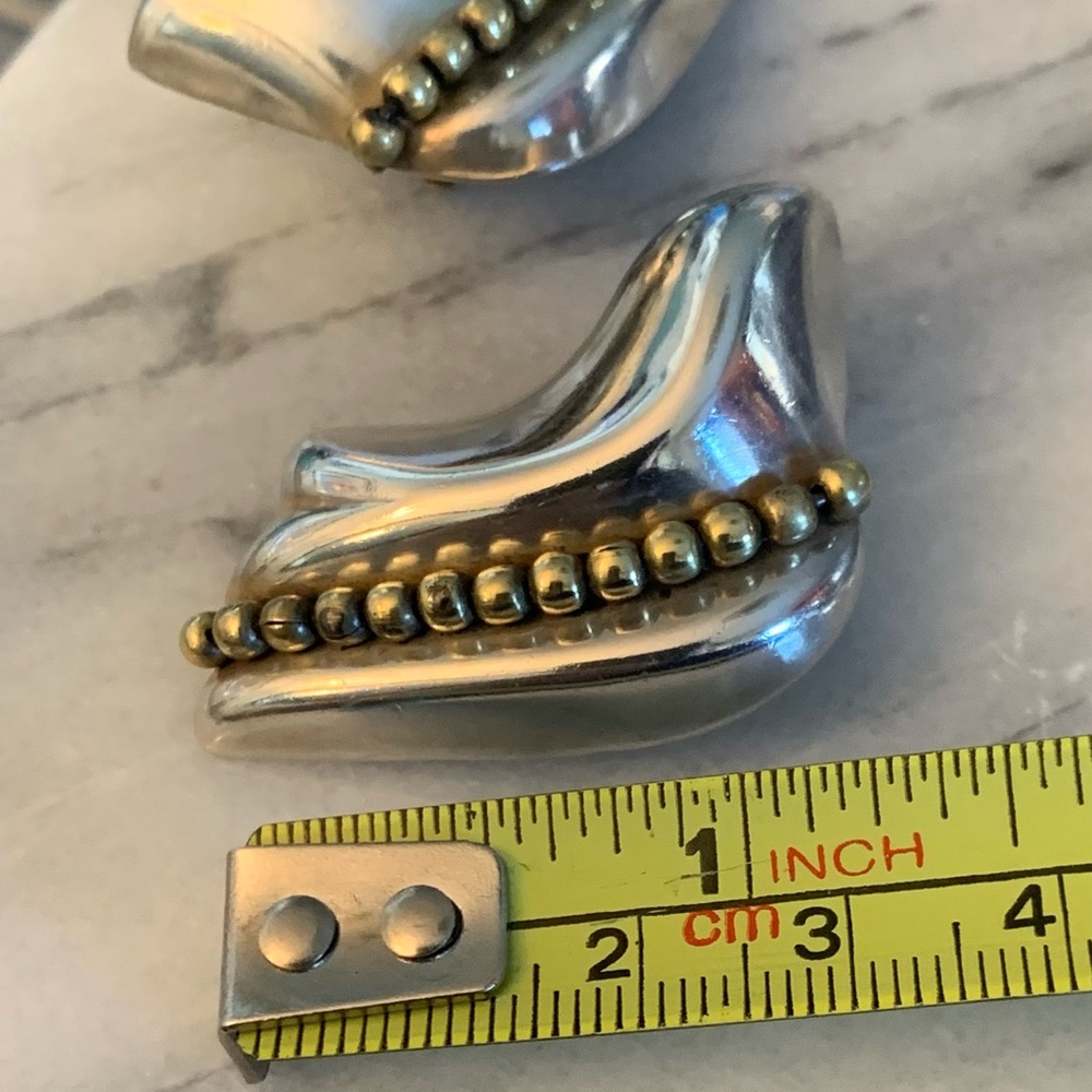Vintage ORQUIDIA Silver 950 Clip On Earrings - Picture 6 of 7